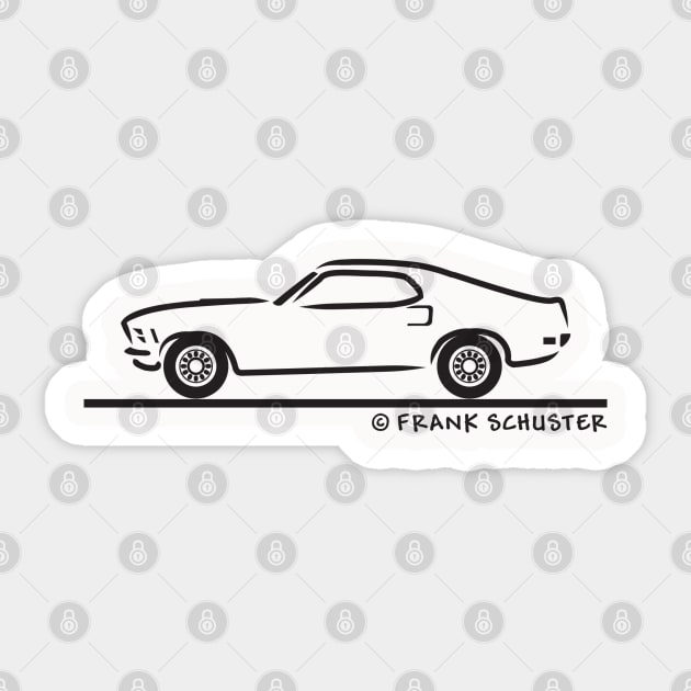 1970 Mustang Fastback BLK Sticker by PauHanaDesign